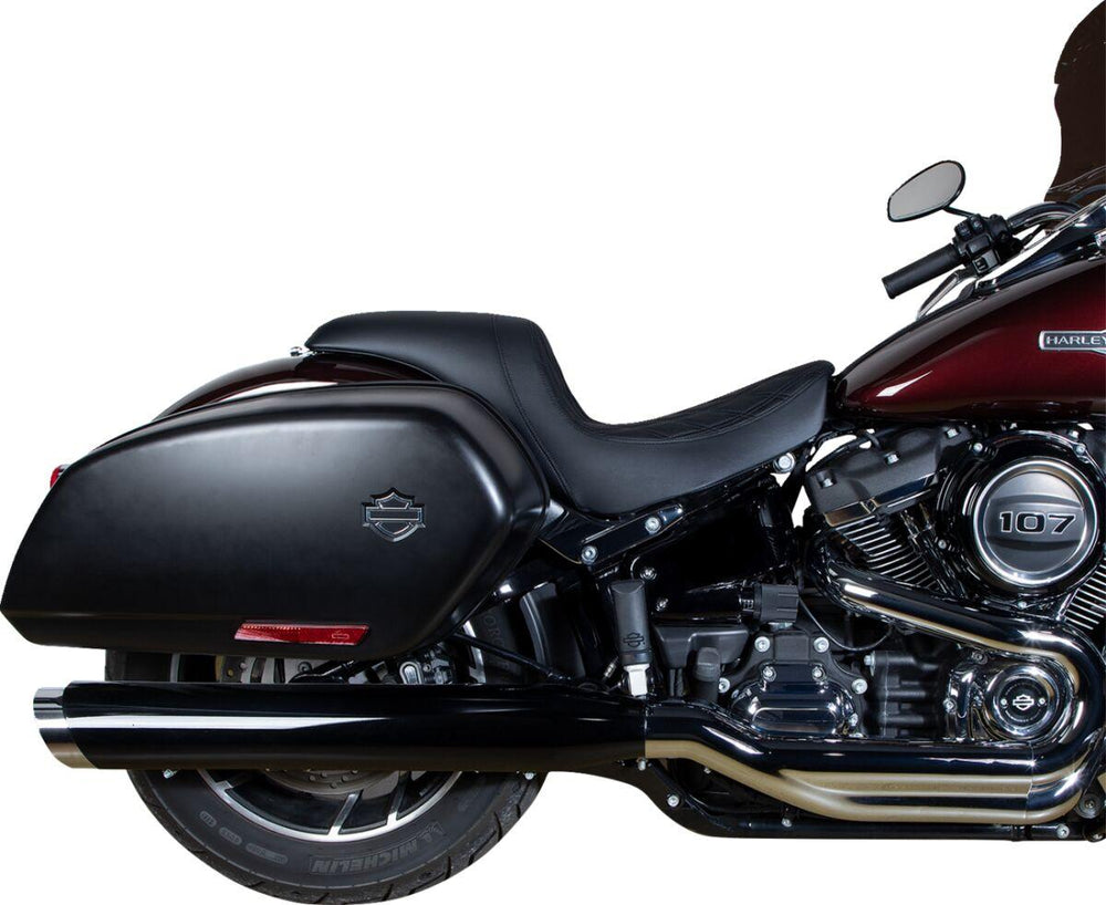 Drag Specialties Predator Seat For Harley Davidson FLSB 1750 2018-2021 Black Stitching Double Diamond - Black