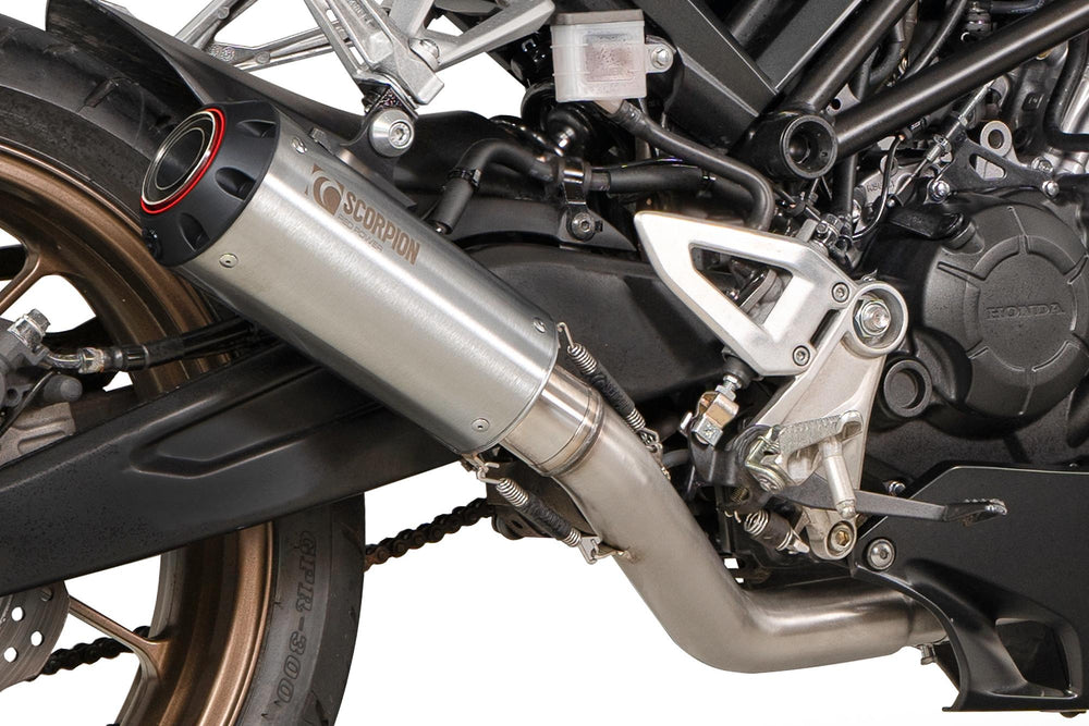 Scorpion Red Power Full System Stainless Steel For Honda CB 125 R Single lambda sensor models only 2021-2024