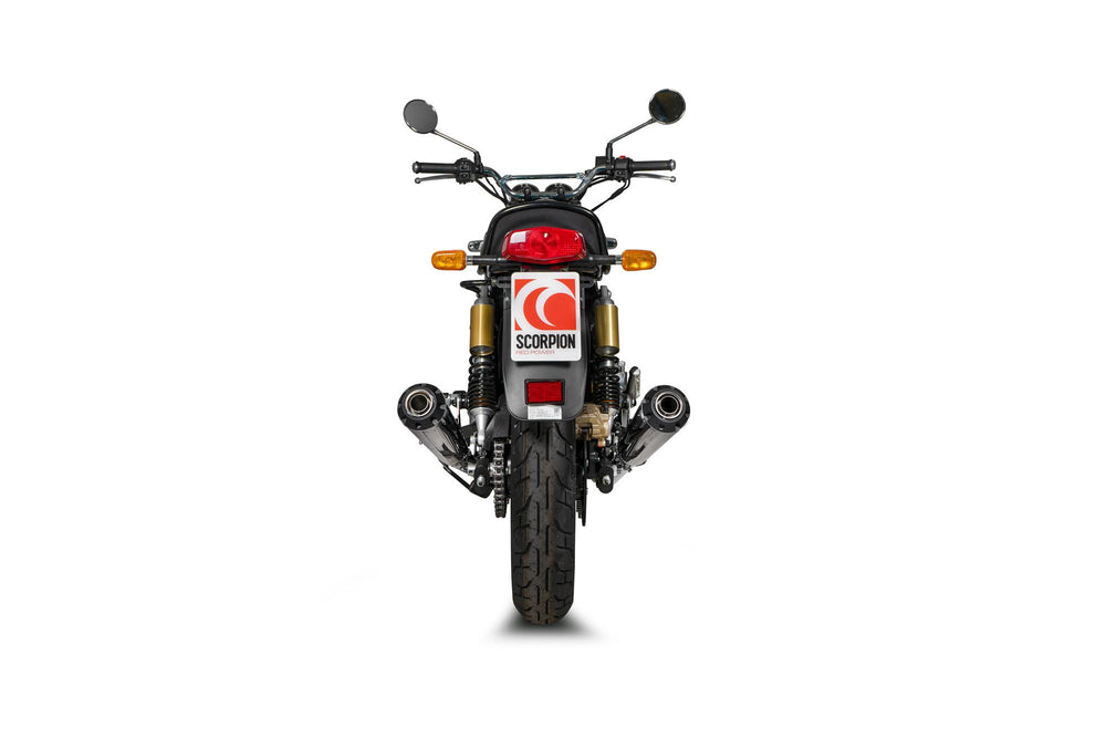 Scorpion Red Power Slip-On Pair Stainless Steel For Royal Enfield Interceptor 650 2019-2024