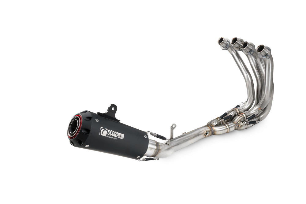 Scorpion Red Power Full System Ceramic Black Sleeve For Kawasaki ZX-4RR 2023-2025