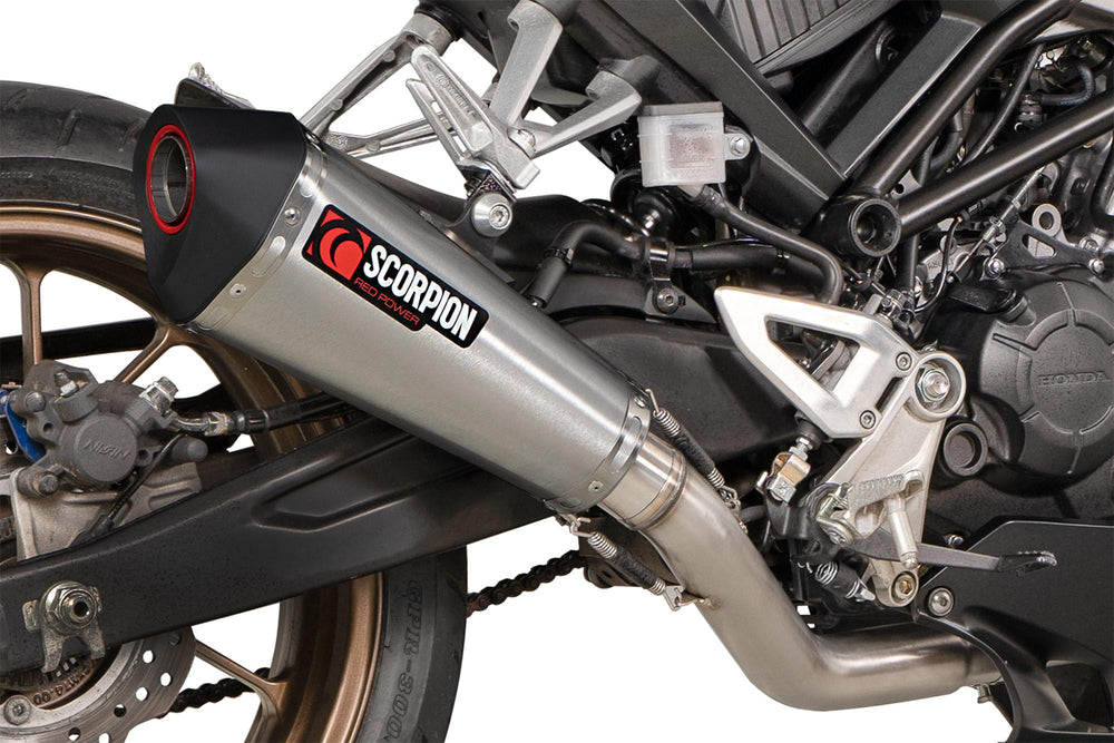 Scorpion Serket Taper Full System Stainless Steel For Honda CB 125 R Single lambda sensor models only 2021-2024