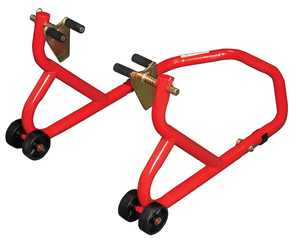 BikeTek Series 3 Front & Rear Track Paddock Stand Set - Red