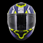 Axor Brutale Full Face Helmet With Dual Spoiler - Plexus Blue Fluo Yellow
