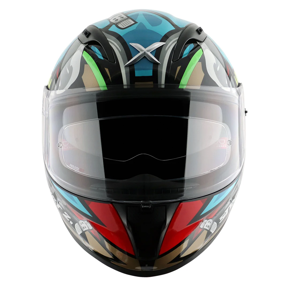 Axor Street Full Face Helmet - Bobby Black Blue Gloss