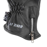 Bike It  AMP Road Leather Motorcycle Gloves Black
