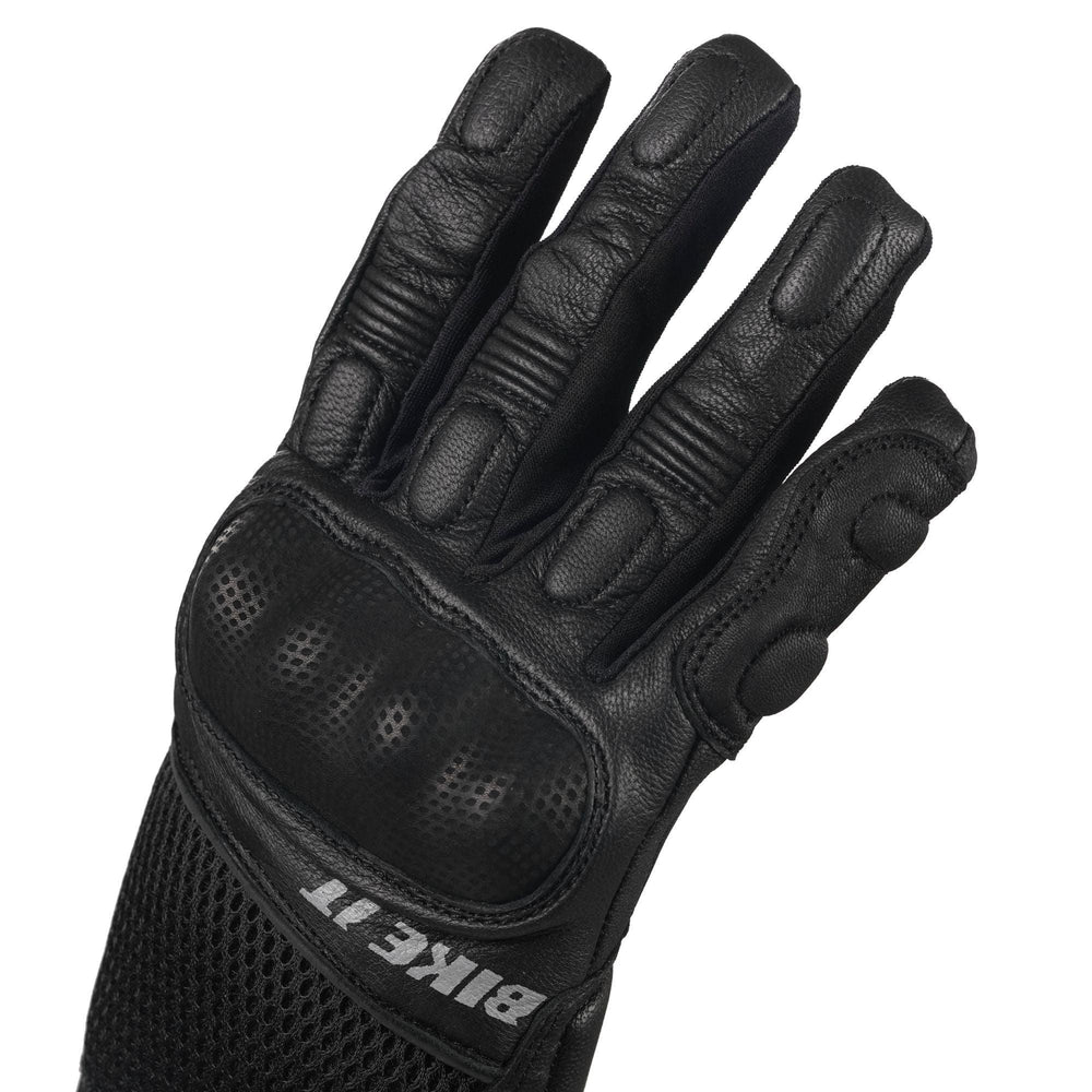 Bike It  UFG Ultimate Streetfighter Leather Motorcycle Gloves Black