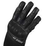 Bike It  UFG Ultimate Streetfighter Leather Motorcycle Gloves Black
