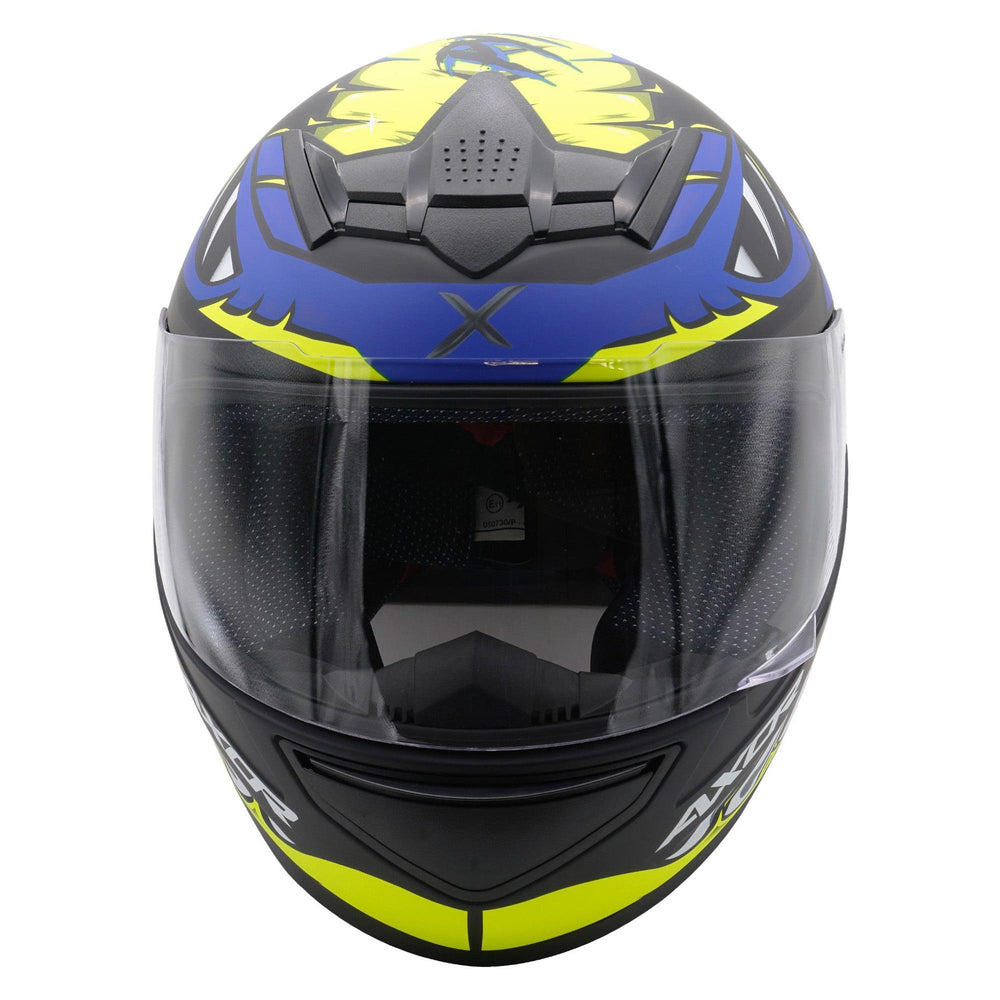 Axor Rage Full Face Helmet - Python Blue Yellow Matt Black