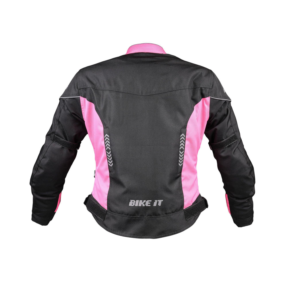 Bike It  Insignia Textile Ladies Waterproof Motorcycle Jacket Pink