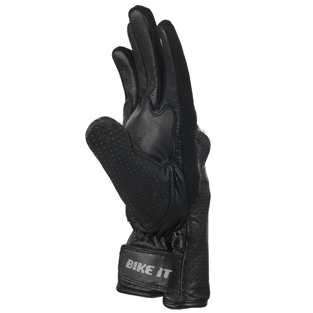 Bike It  Cruiser Gloves Air CGA Black Leather Motorcycle Glove