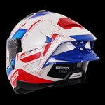 Axor Brutale Full Face Helmet With Dual Spoiler - Ryden White Red Blue