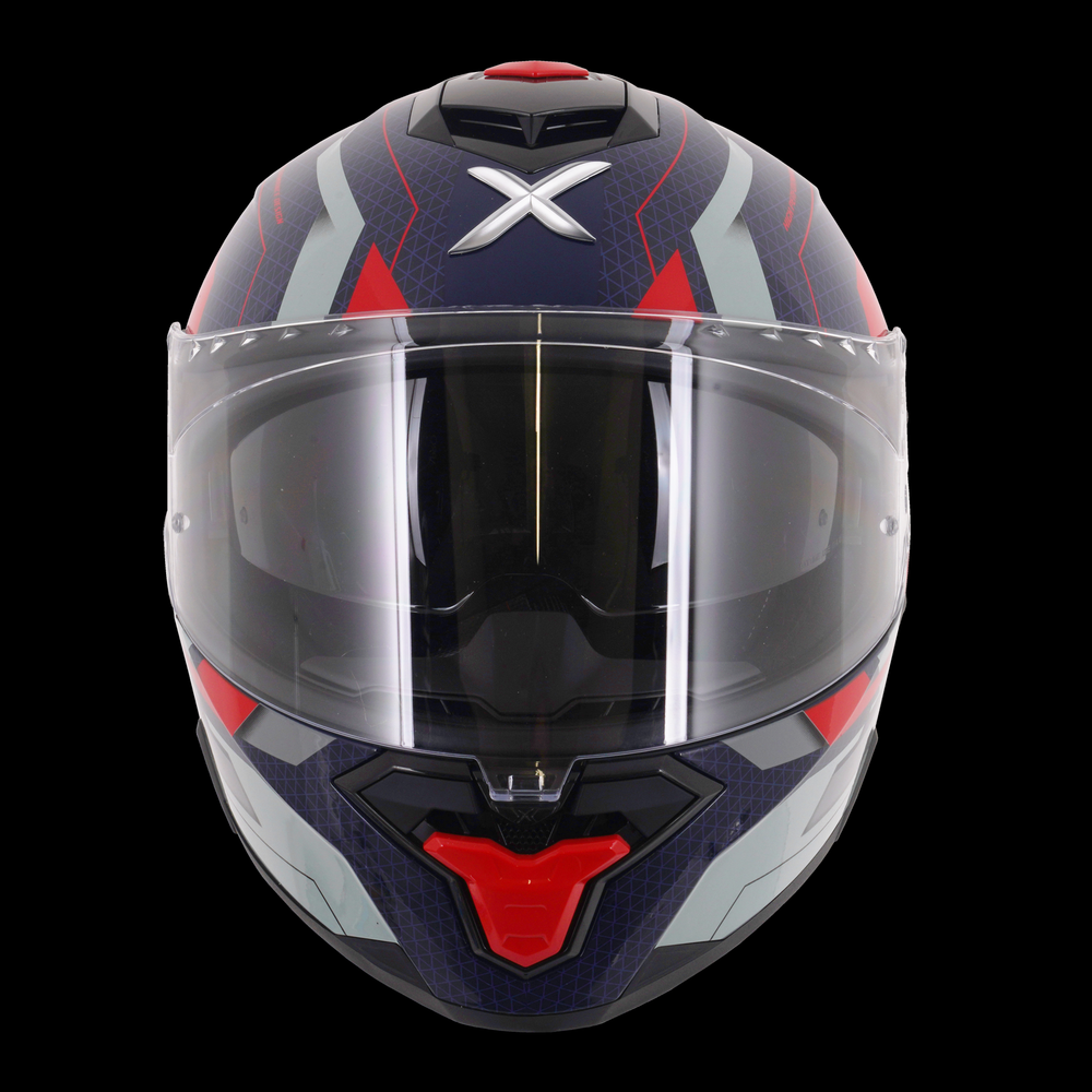 Axor Brutale Full Face Helmet With Dual Spoiler - Plexus Blue Red