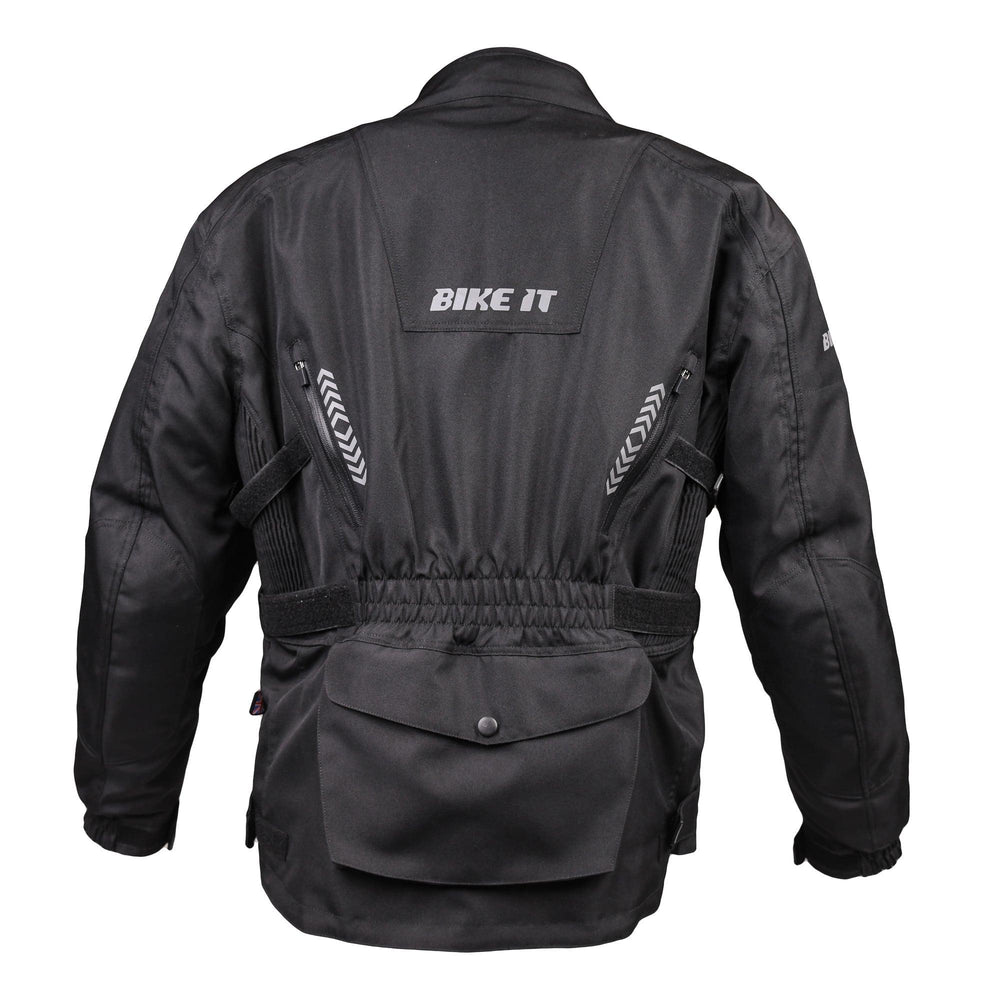 Bike It  Triple Black All-Weather Waterproof Adventure Touring Motorcycle Jacket