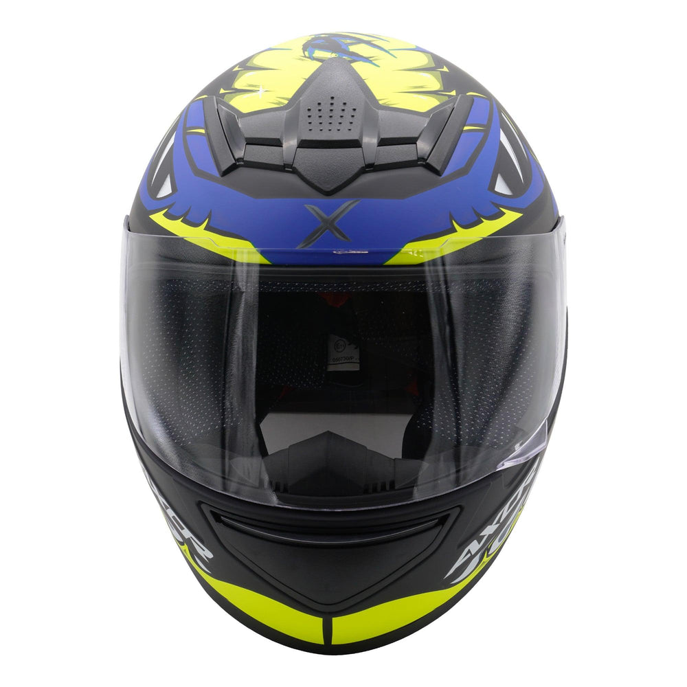 Axor Rage Full Face Helmet - Python Blue Yellow Matt Black