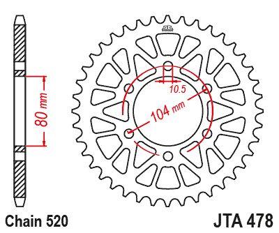 JT RaceLite Aluminium Sprocket For CF Moto MT 650 ABS 2021-2024 Rear - Black