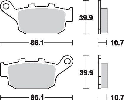SBS LS Street Excel Sintered Rear Brake Pads For Buell Blast 2001-2008