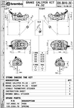 Brembo GP4-RX Upgrade Brake Caliper Kit For Ducati 1098 2007-2008 Fits Front Left And Right - Aluminium