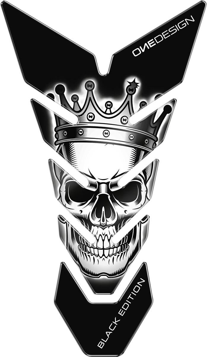 Onedesign Resin/Soft Touch Tank Pad - Skull Black/White