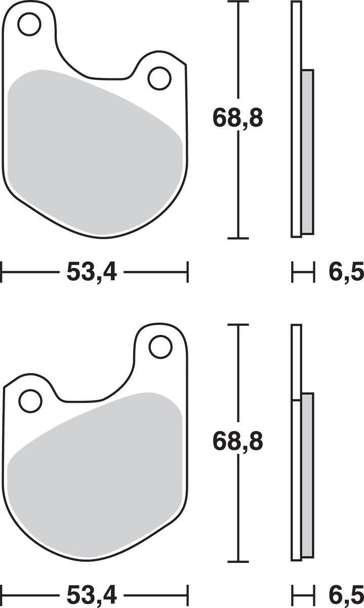 TRW All Round Sintered Metal Brake Pads For Harley Davidson FX 1200 1974-1979 Front