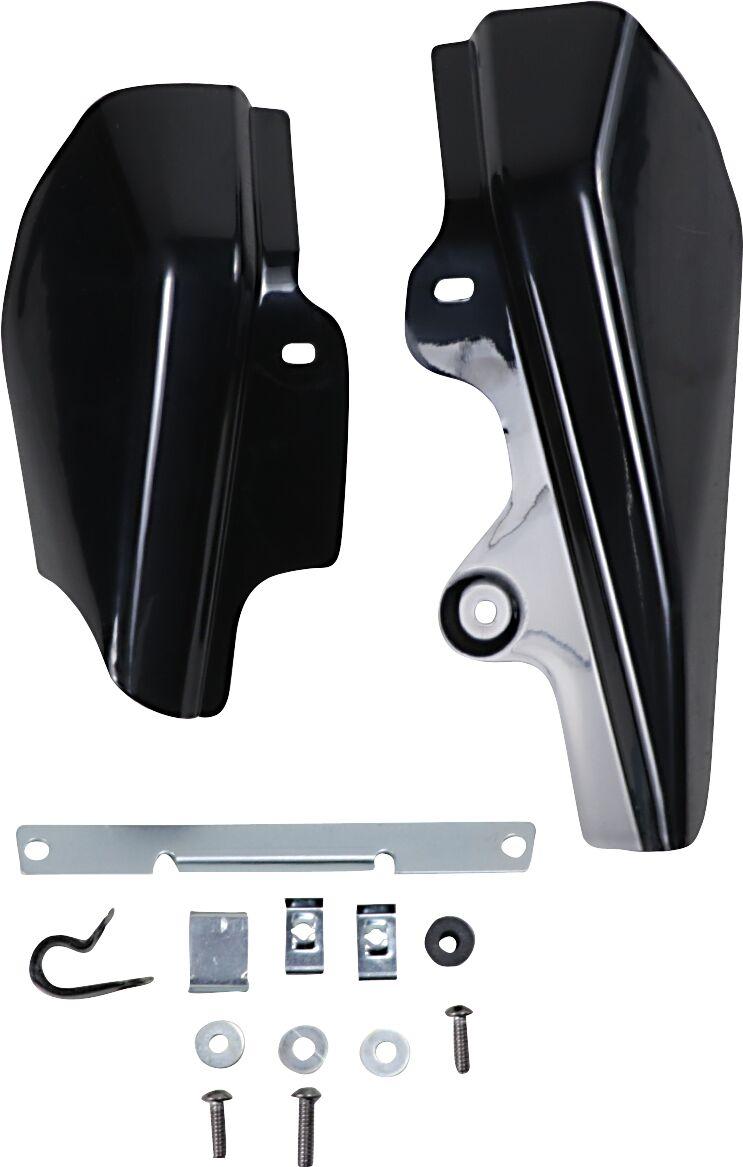 Drag Specialties Frame Mounted Heat Deflectors For Harley Davidson FLHR 1450 2001-2003 - Black