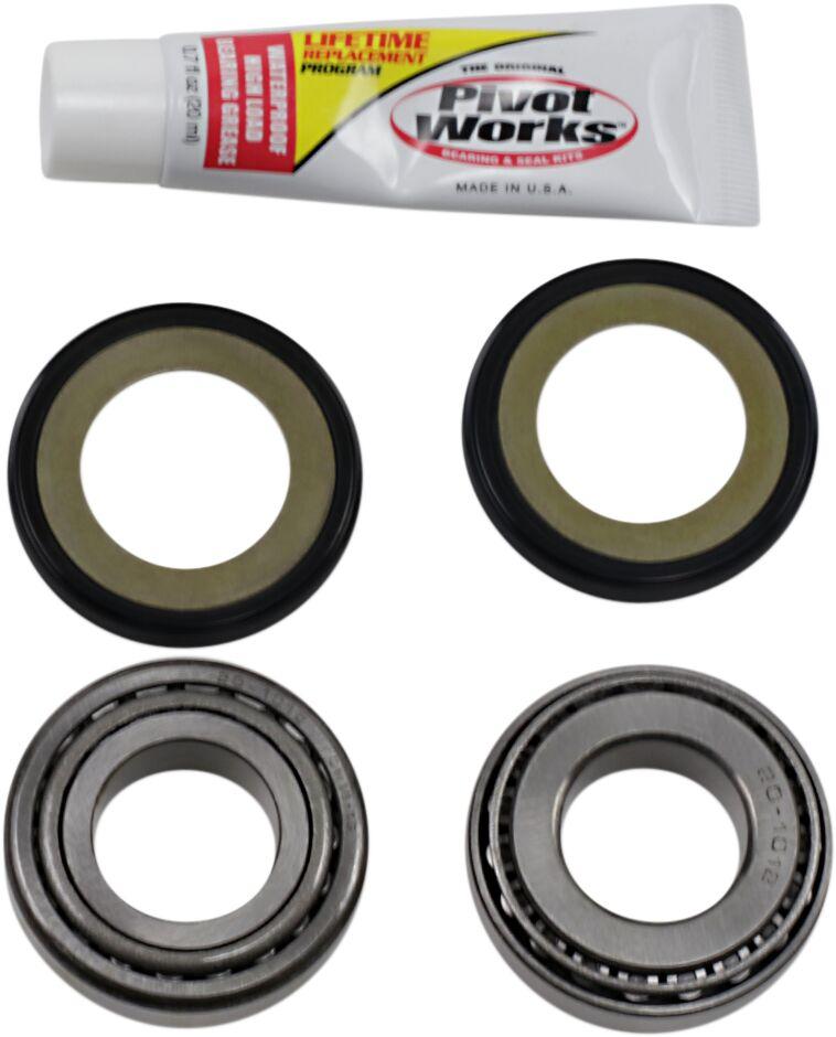 Pivot Works Steering Stem Bearing Kit For Harley Davidson FLD 1690 2012-2013 - Black Chrome
