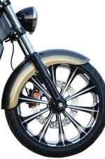 Klock Werks Front Fender For Indian Scout 60 2017-2022 40.6 cm (16")/43.2 cm (17")/45.7 cm (18")/48.3 cm (19") - Black/E-Coating