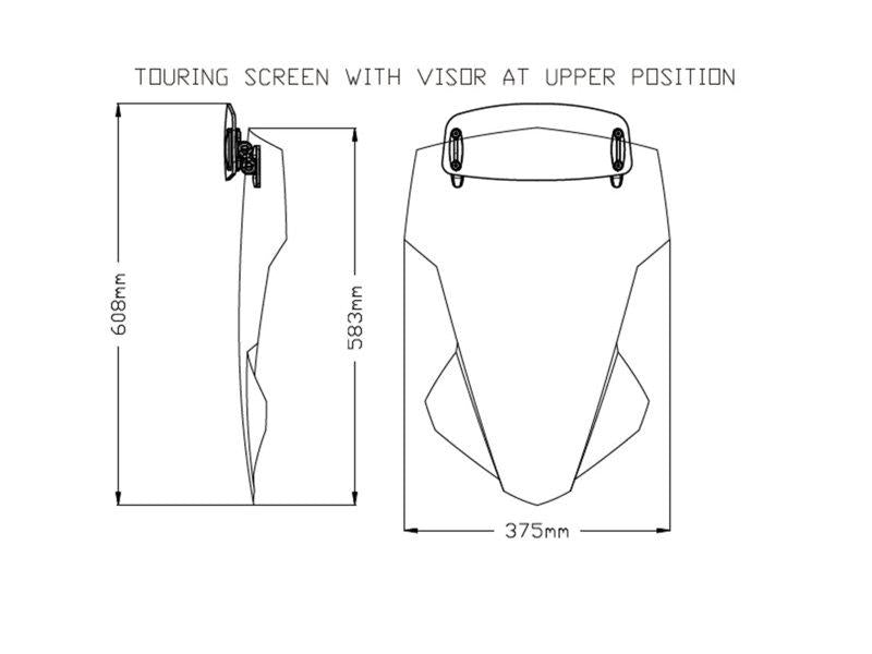 Puig Touring Screen With Extender For Yamaha Tracer 7 2021-2025 - Light Smoke