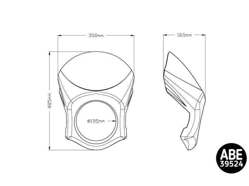 Puig Semi Fairing 195mm - Matt Black