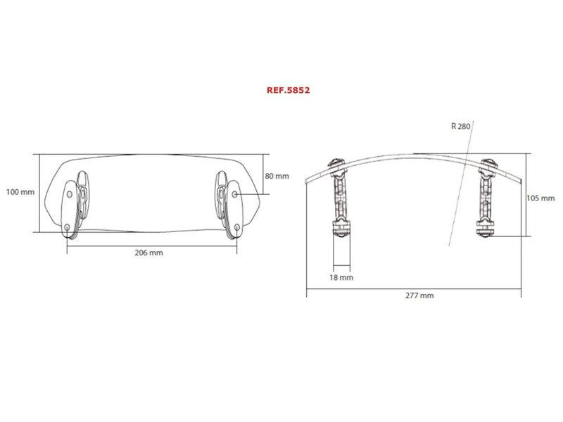 Puig Adjustable Screw-On Screen Extender 100mm x 277mm For KTM 1290 Super Duke GT 2016-2018 - Clear