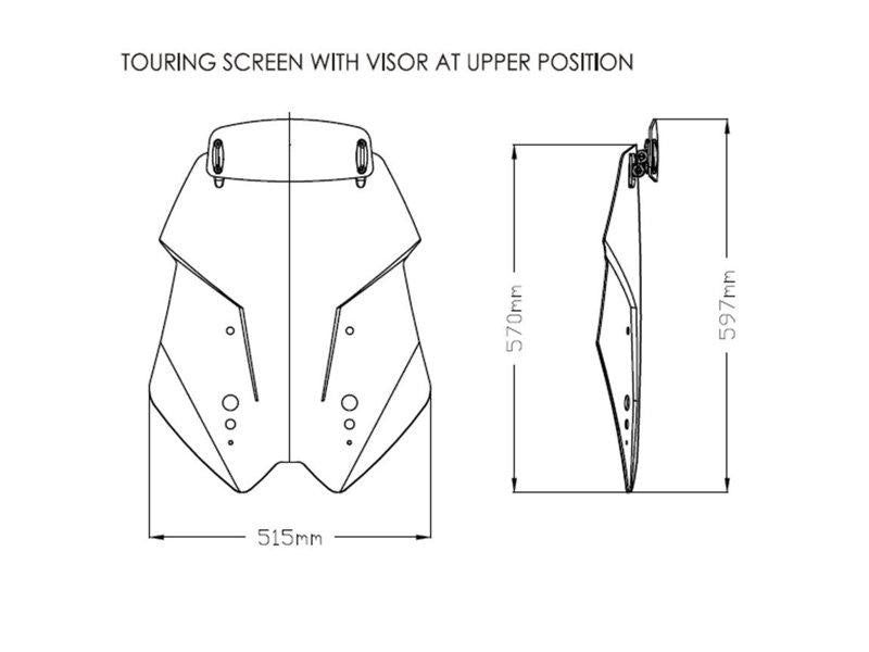 Puig Touring Screen With Extender For Kawasaki Versys 1100 SE 25 - Light Smoke