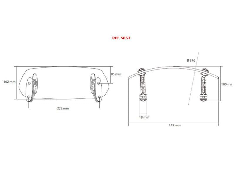 Puig Adjustable Screw-On Screen Extender 102mm x 325mm For KTM 1290 Super Adventure R 2017-2020 - Light Smoke