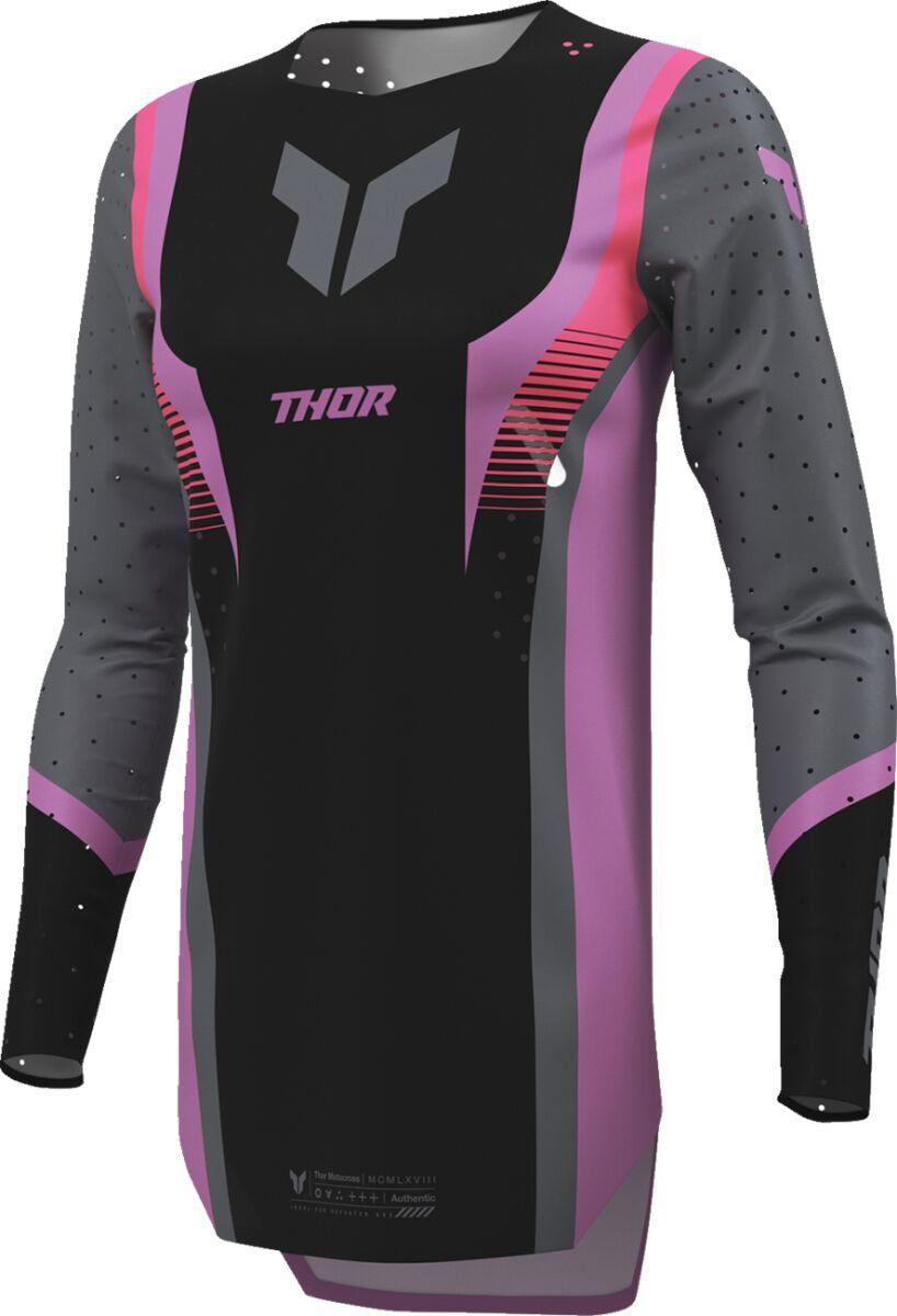Thor Womens Sportmode Velocity Jersey - Black/Dark Grey/Pink/Purple