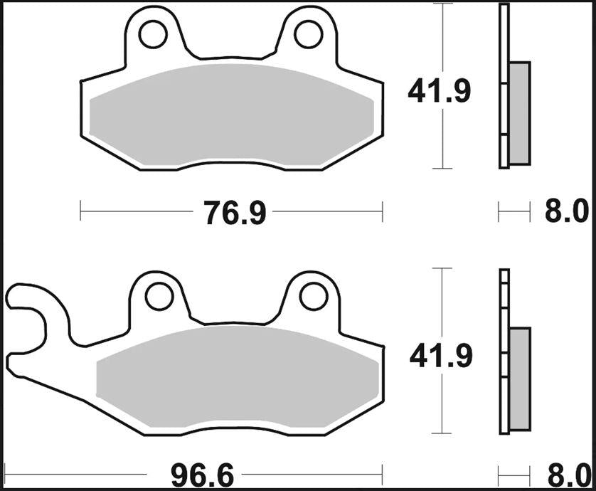 Brembo CC Prime Carbon Ceramic Brake Pads For Can Am Commander 800 R EFI 2011-2014 Front/Right