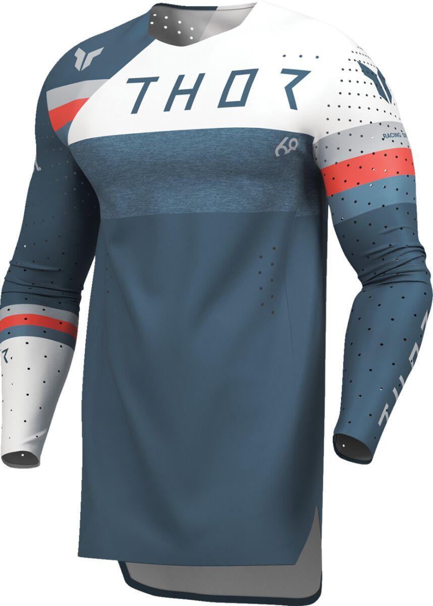 Thor Sportmode League Jersey - Blue/Light Grey/Red/White