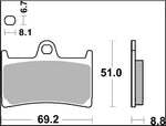 Brembo SA Prime Sintered Brake Pads For Yamaha BT 1100 2002-2006 Front