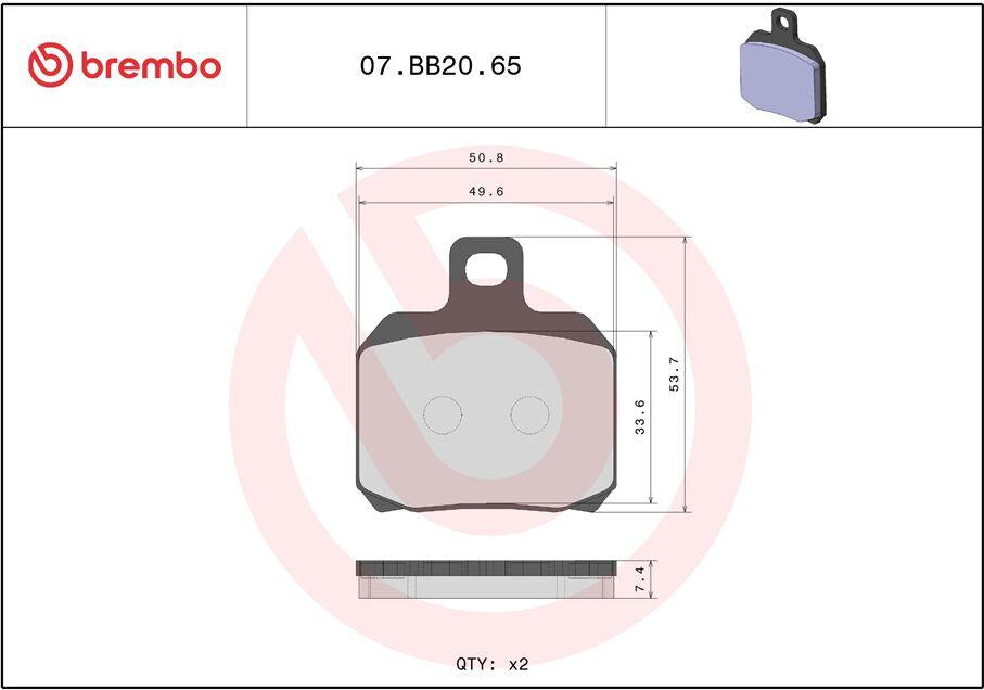 Brembo Prime Sintered Genuine Brake Pads For Ducati 1098 2007-2008 Rear