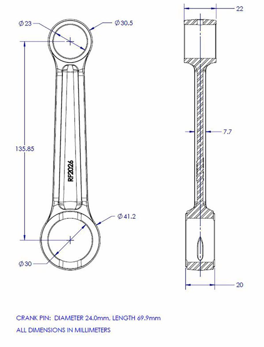 Vintco Connecting Rod Kit For Suzuki RM 370 1976-1977