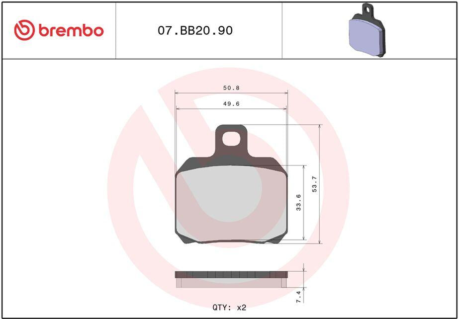 Brembo Prime Sintered Genuine Brake Pads For Ducati 1098 2007-2008 Rear