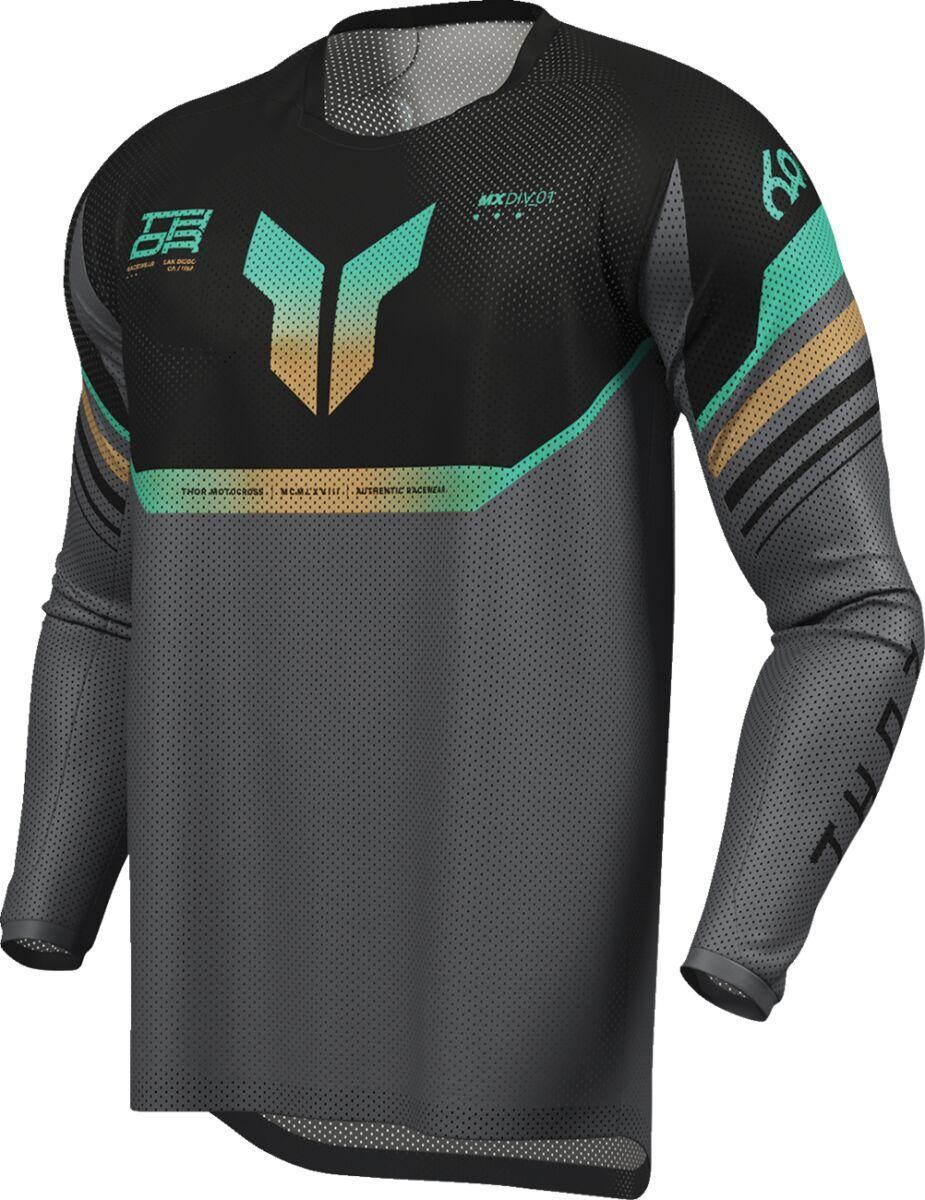 Thor Launchmode Air Raptor Jersey - Black/Charcoal Grey/Orange/Teal