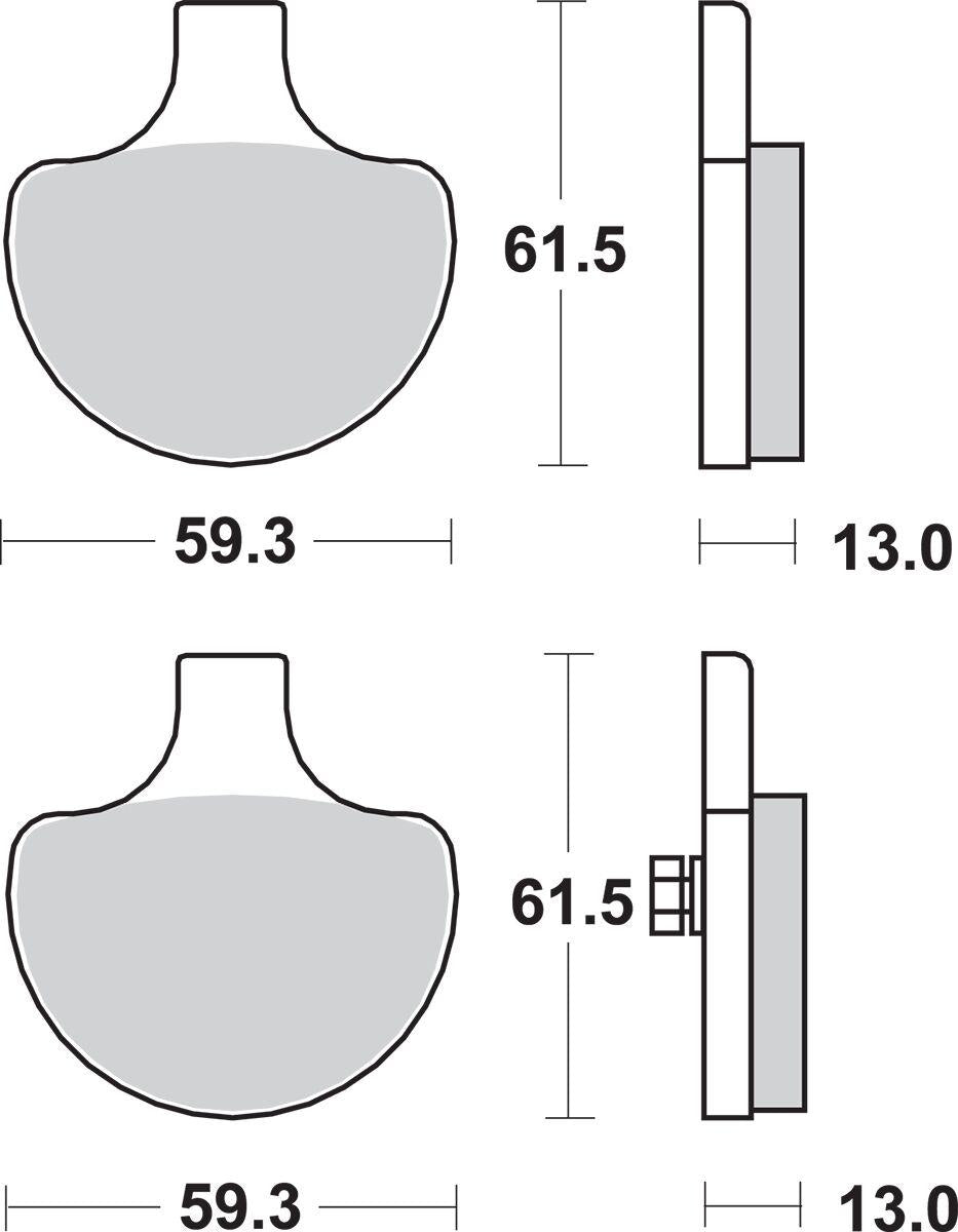 SBS Sintered Metal Front Brake Pads For Harley Davidson FLHS 1340 1990