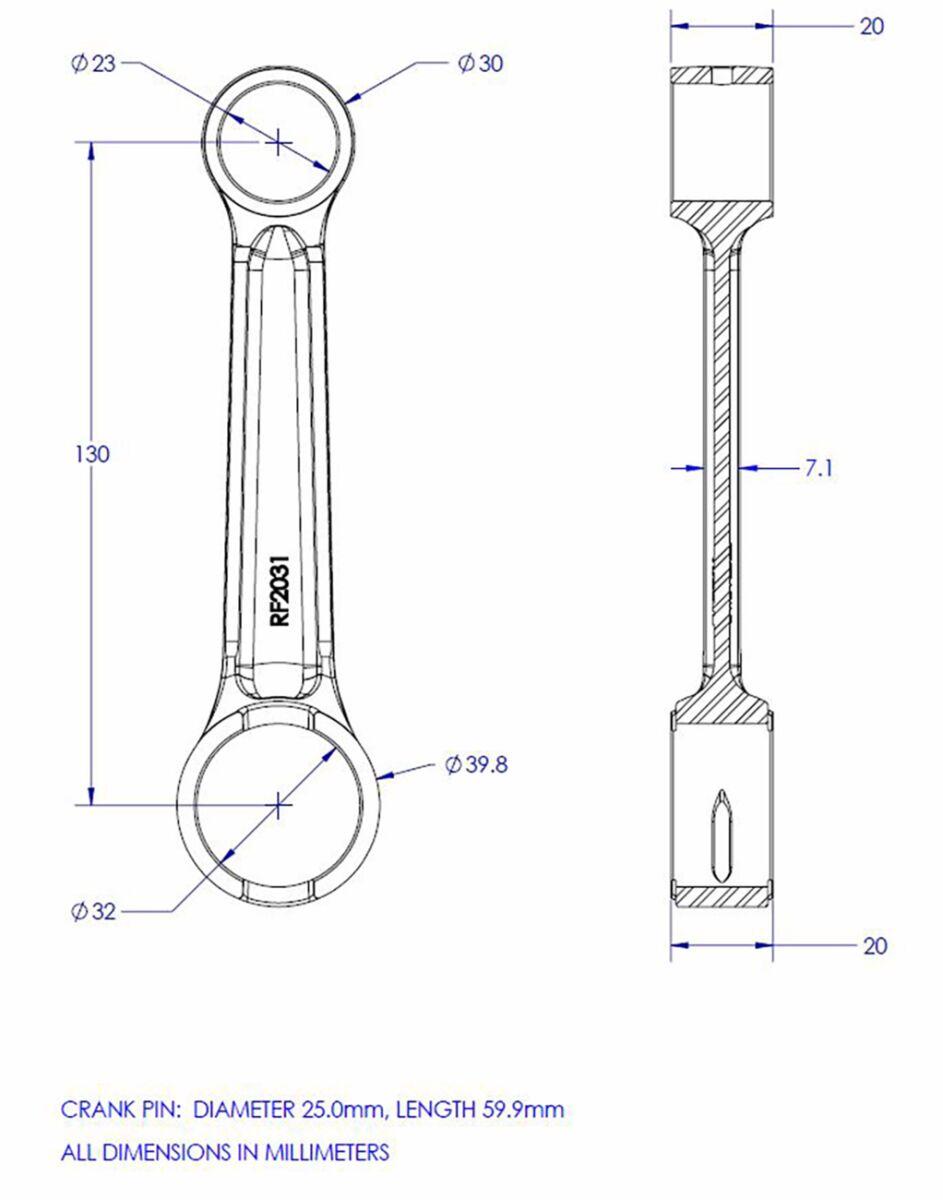 Vintco Connecting Rod Kit For Yamaha DT 360 1974