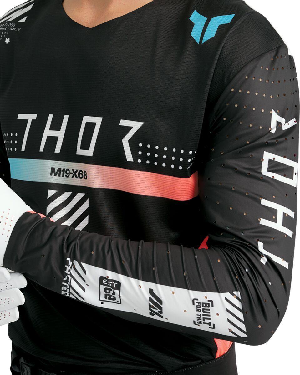 Thor Sportmode Synth Jersey - Black/Coral/Turquoise/White