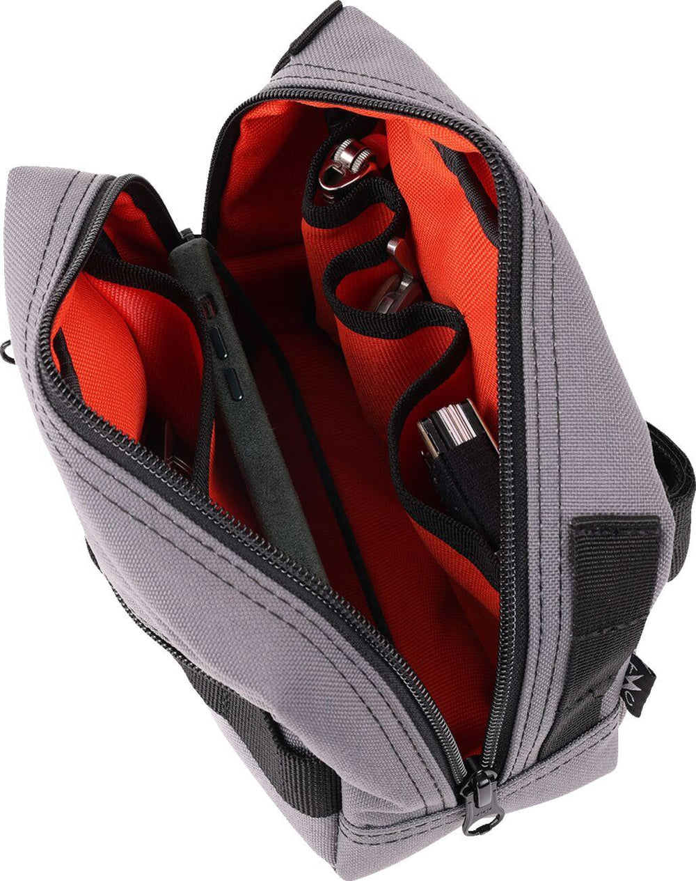 Thrashin Supply Co Handlebar Bag Handlebar Grey/Orange - 12.5cm (5") x 17.5cm (7") x 8.26cm (3-1/4")