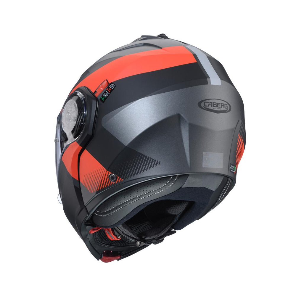 Caberg Duke Evo Indy Matt Gun Metal Red Fluo Black Helmet