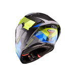 Caberg Drift Evo II Full Face Motorcycle Helmet - Prism Matt Black/Fluo Yellow/Blue