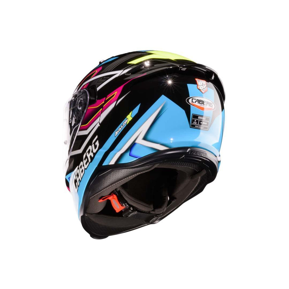 Caberg Avalon X Brama Full Face Motorcycle Helmet - Black/Light Blue/Yellow Fluo/Fuchsia