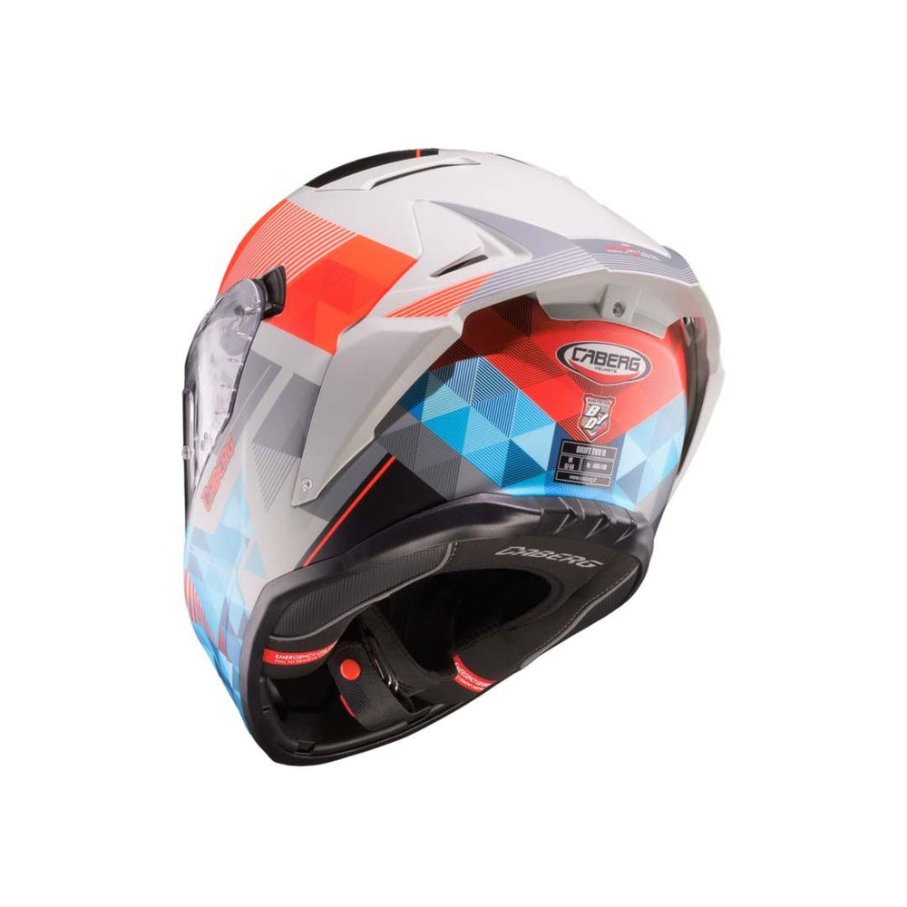 Caberg Drift Evo II Full Face Motorcycle Helmet - Prism Matt Grey/Red Fluo/Blue