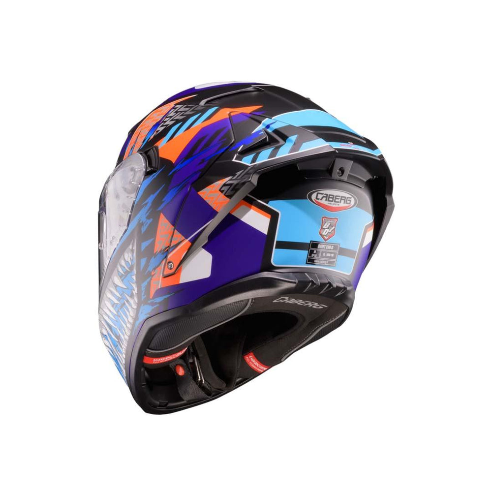 Caberg Drift Evo II Full Face Motorcycle Helmet - Nobo Matt Black/Red Fluo/Blue/Purple