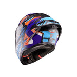 Caberg Drift Evo II Full Face Motorcycle Helmet - Nobo Matt Black/Red Fluo/Blue/Purple