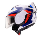 Caberg Trip Lunar Flip Front Motorcycle Helmet - White/Red/Blue/Light Blue